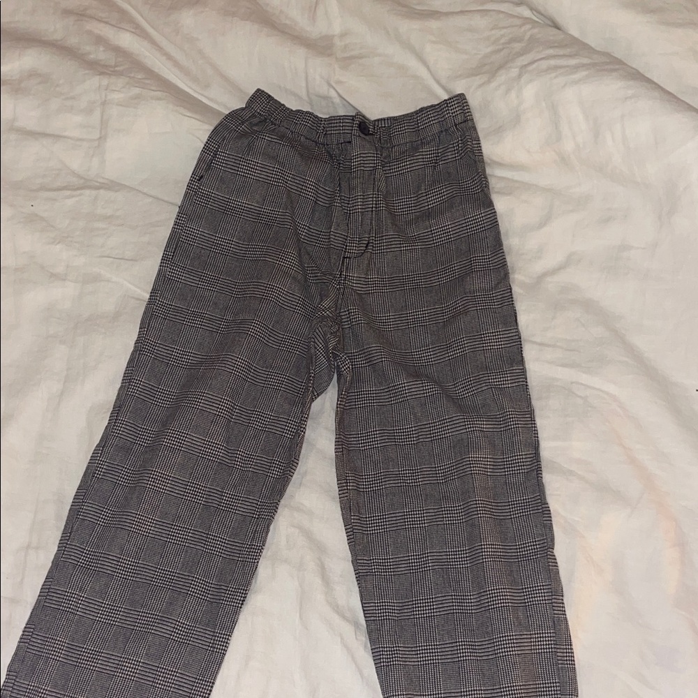 Gray Plaid Pants